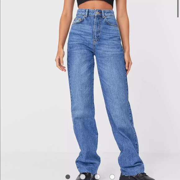 Stradivarius 90s dad jean in medium blue - Picture 1 of 2
